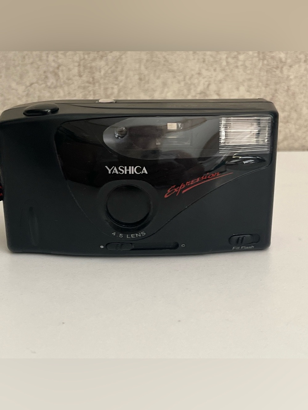 Yashica Expression 35mm Film Camera in Black with Red Accent